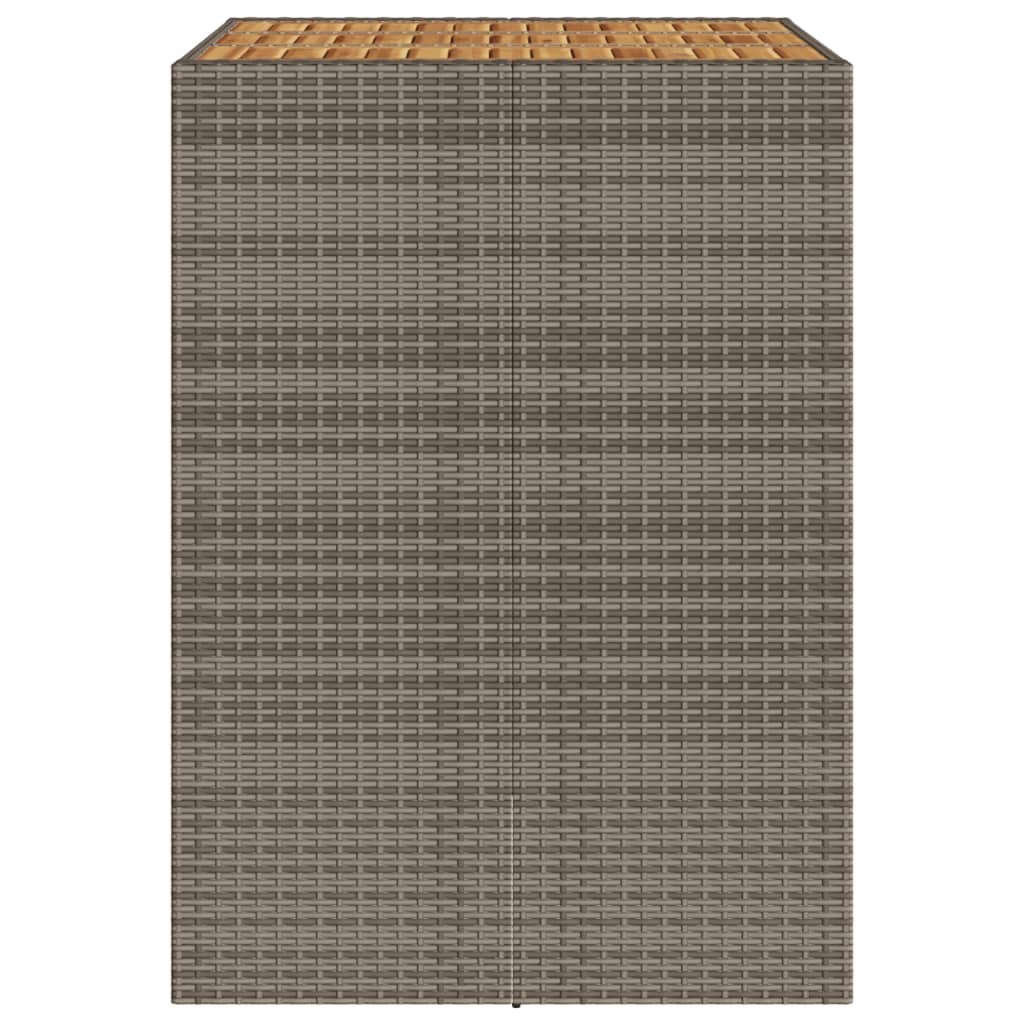 Garden Bar Table with Acacia Wood Top Grey 105x80x110 cm