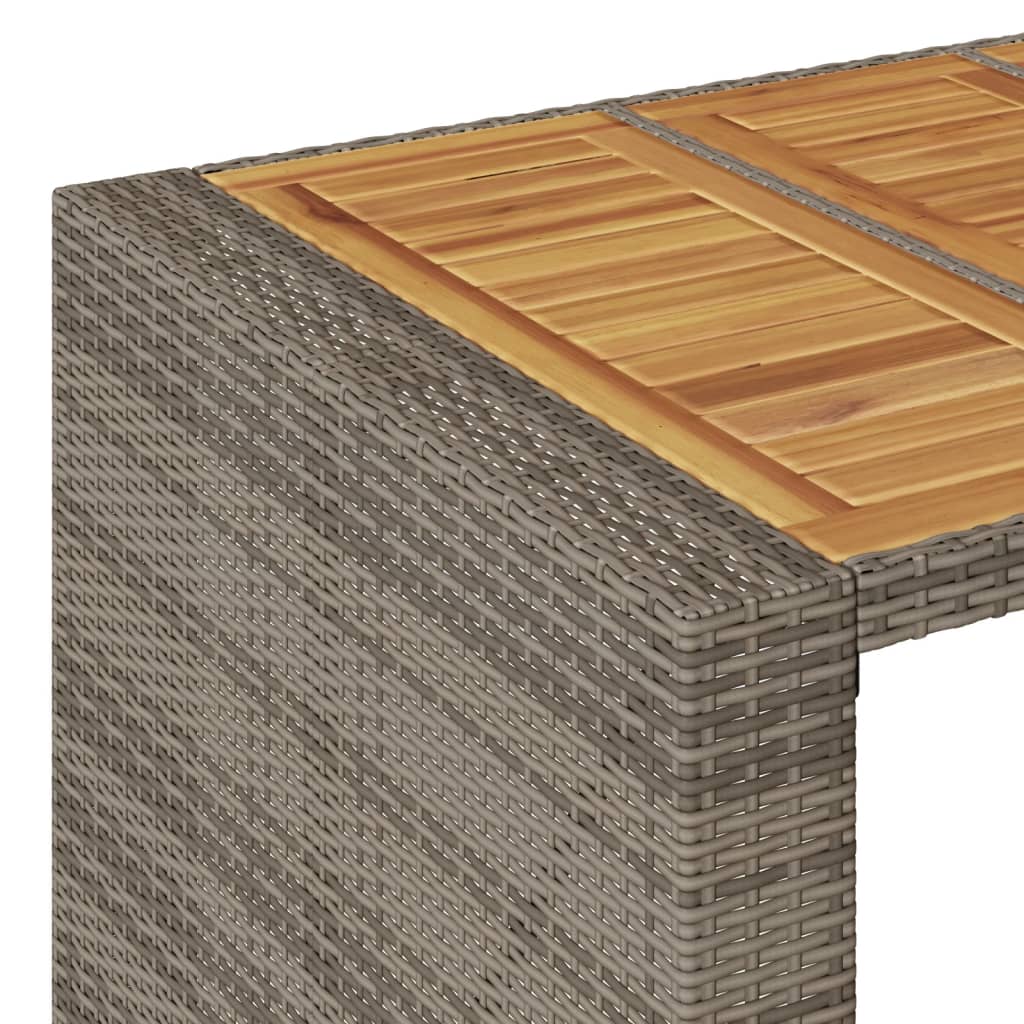 Garden Bar Table with Acacia Wood Top Grey 105x80x110 cm