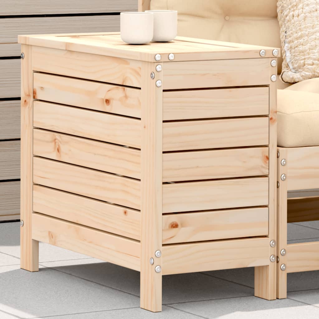 Garden Footstool | Natural | Solid Pine Wood | 62x31.5x52 cm | Foldable