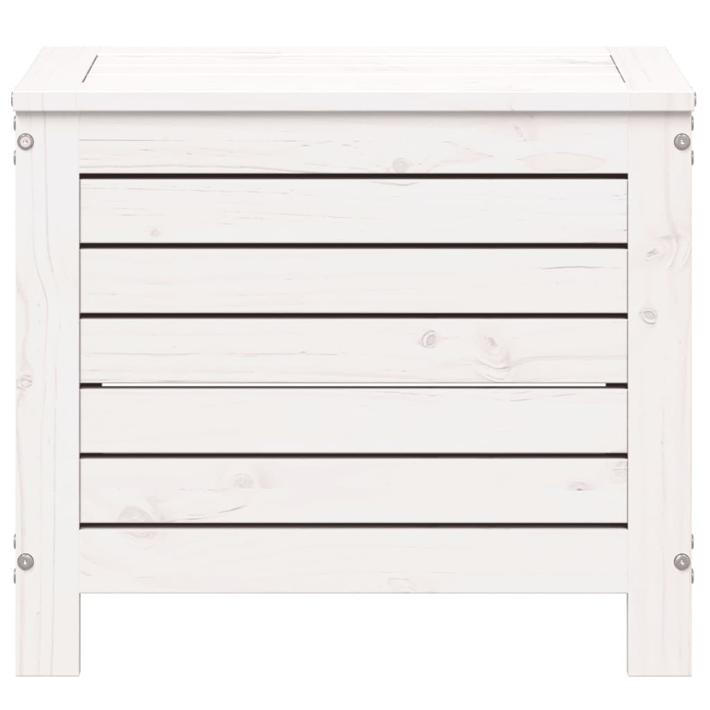 Garden Footstool | White | Solid Pine Wood | Compact | Modular