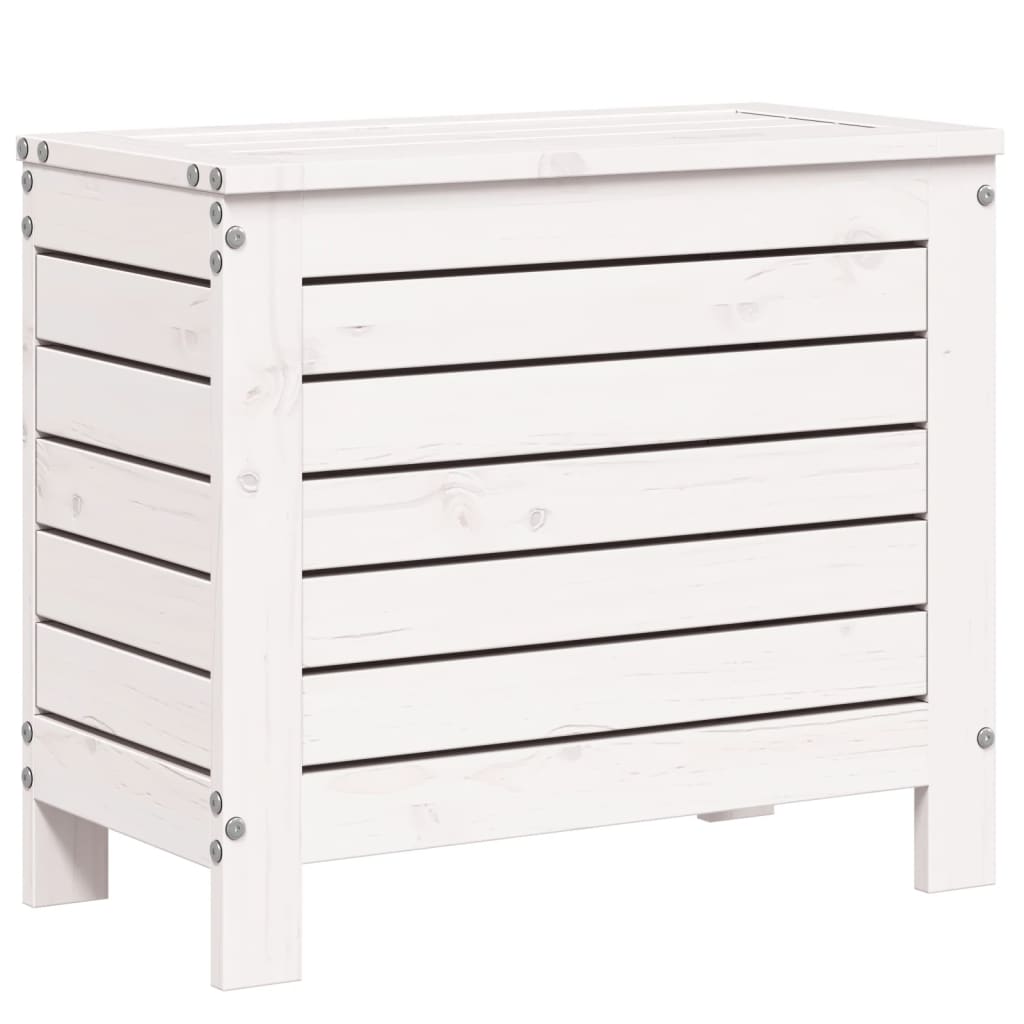 Garden Footstool | White | Solid Pine Wood | Compact | Modular