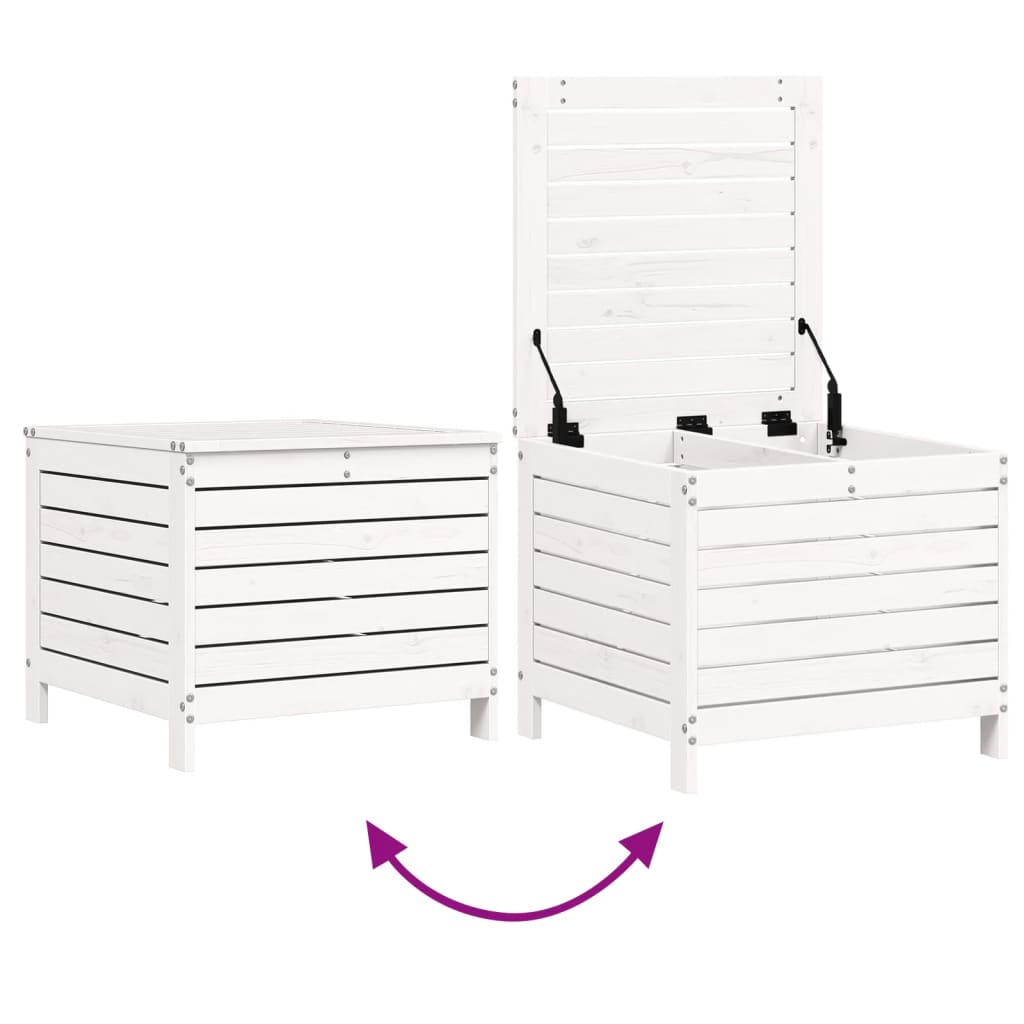 Garden Footstool | White | Solid Pine Wood | Standard | Modular