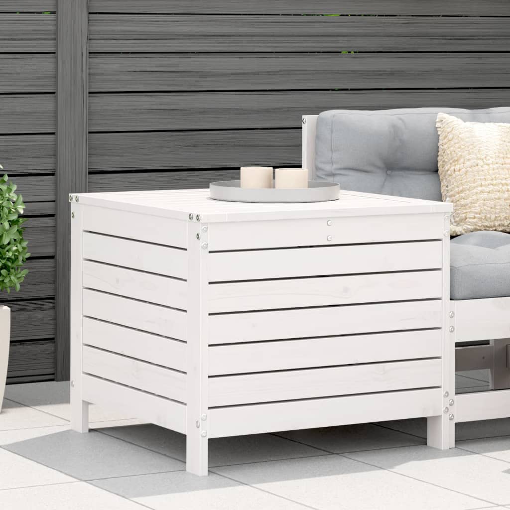 Garden Footstool | White | Solid Pine Wood | Standard | Modular