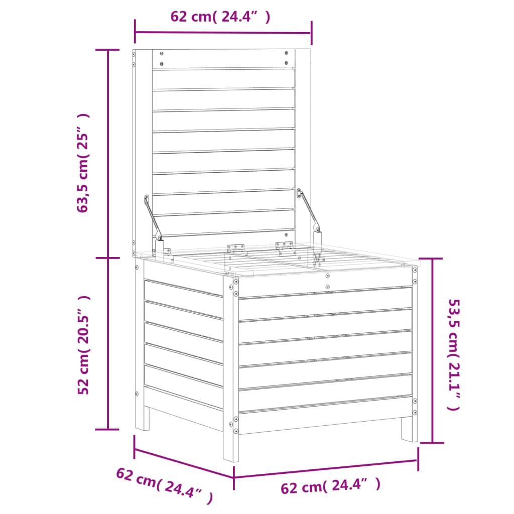 Garden Footstool | Natural wood | Solid Douglas Fir wood | Standard