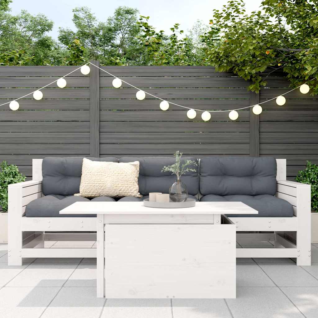 Garden Table White 100x50x75 cm Solid Wood Pine