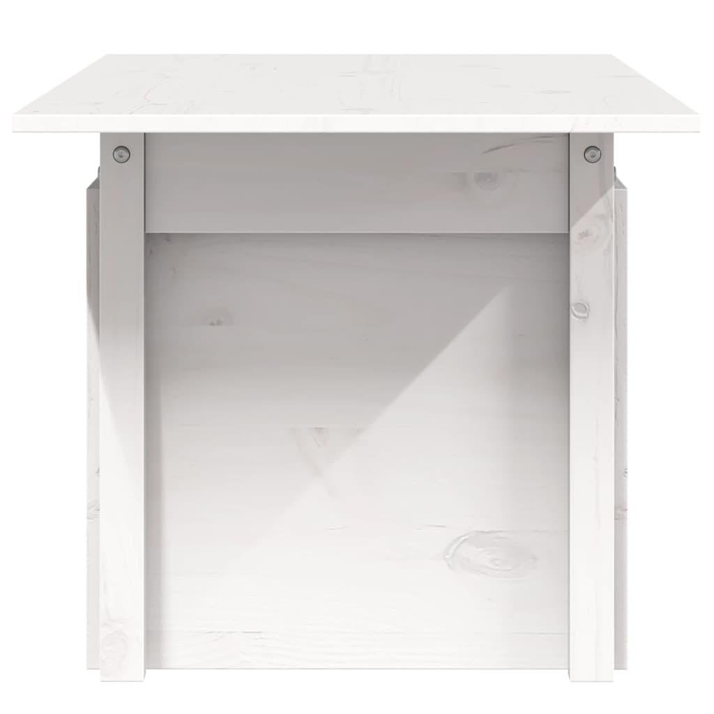 Garden Table White 100x50x75 cm Solid Wood Pine