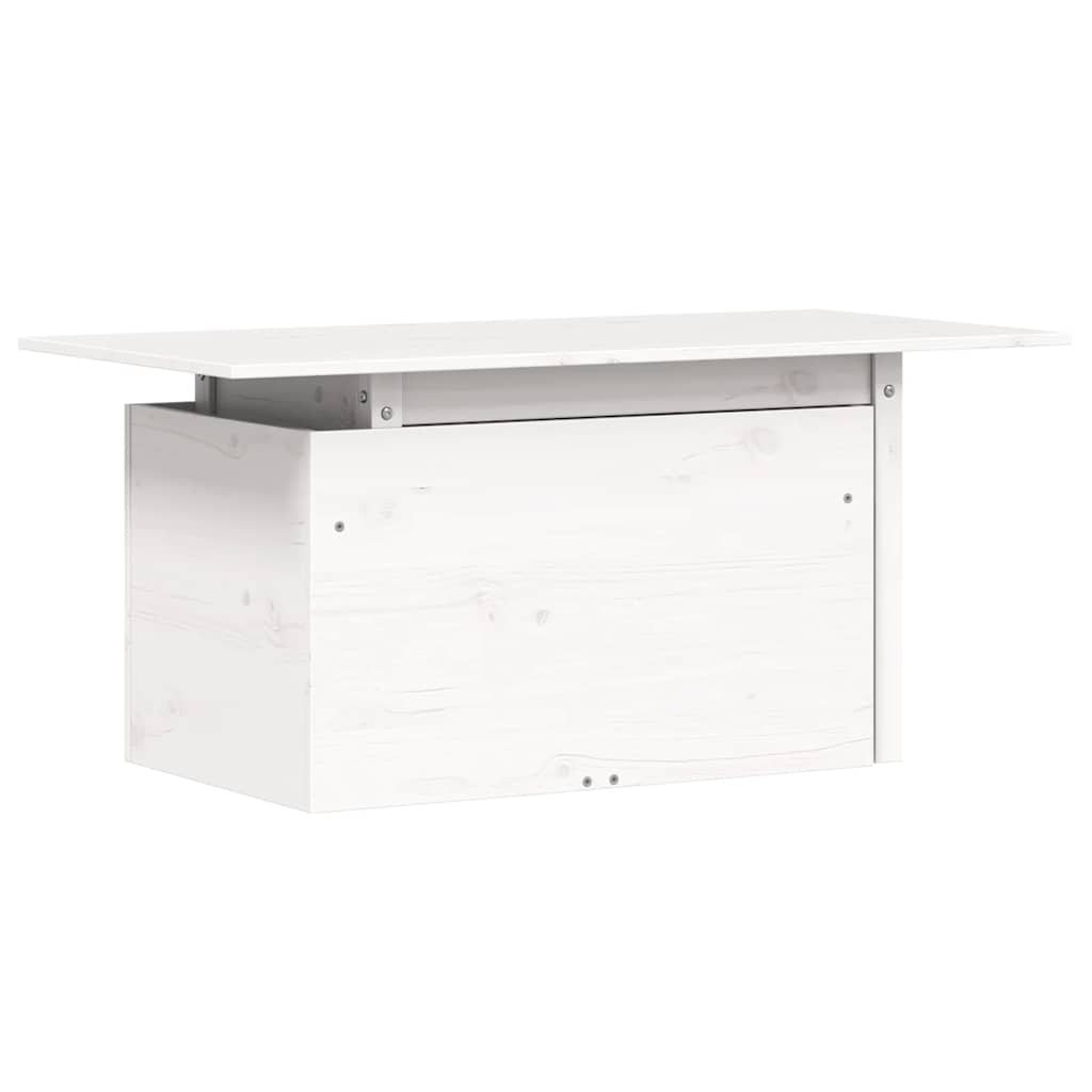 Garden Table White 100x50x75 cm Solid Wood Pine