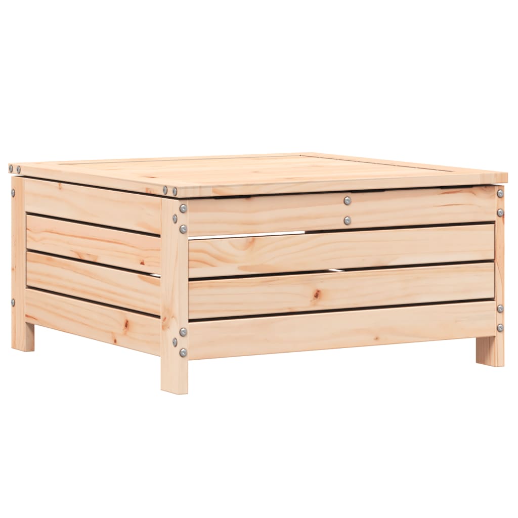 vidaXL Garden Footstool with Cushion Solid Wood Pine