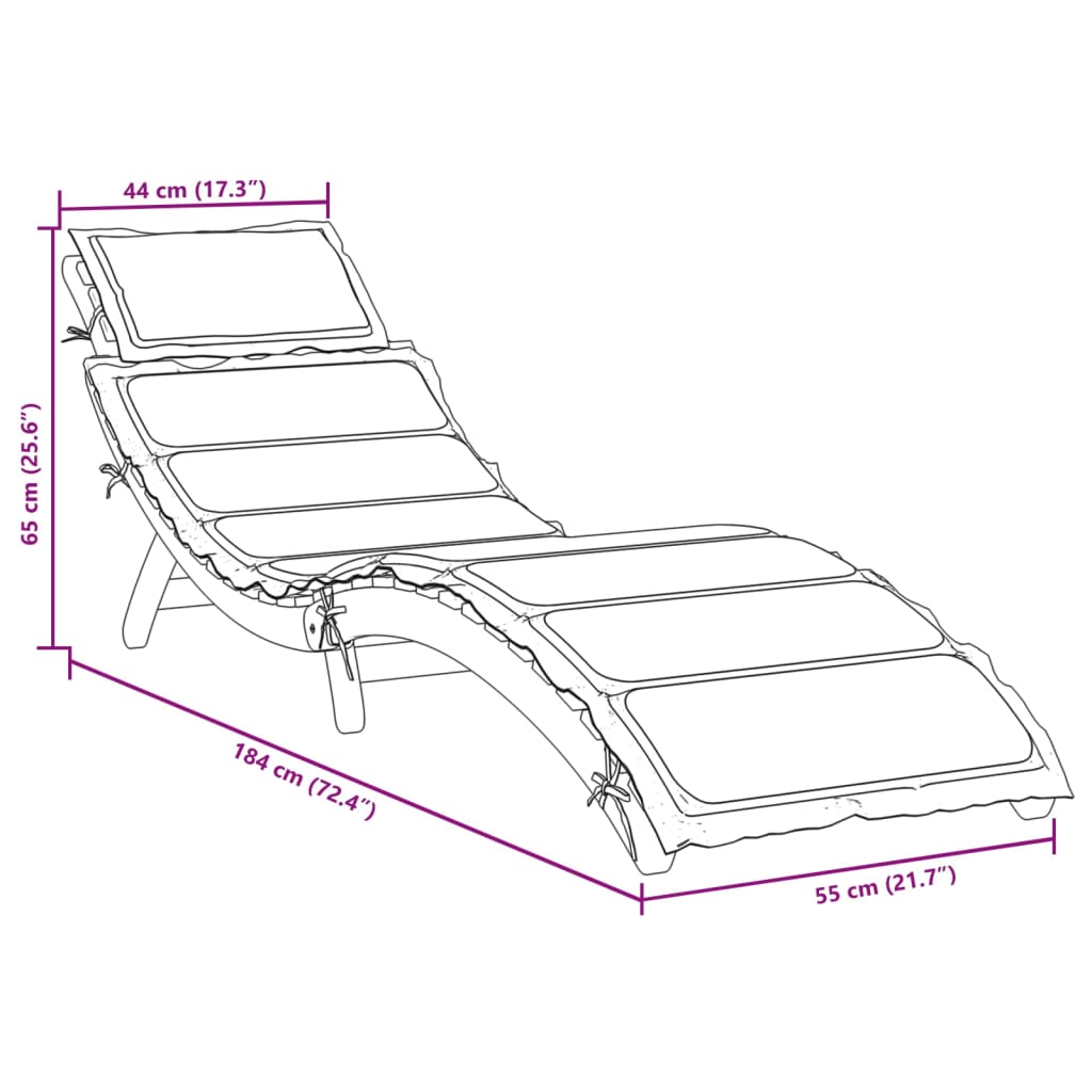 vidaXL Sun Lounger with Cushion Taupe Solid Wood Acacia