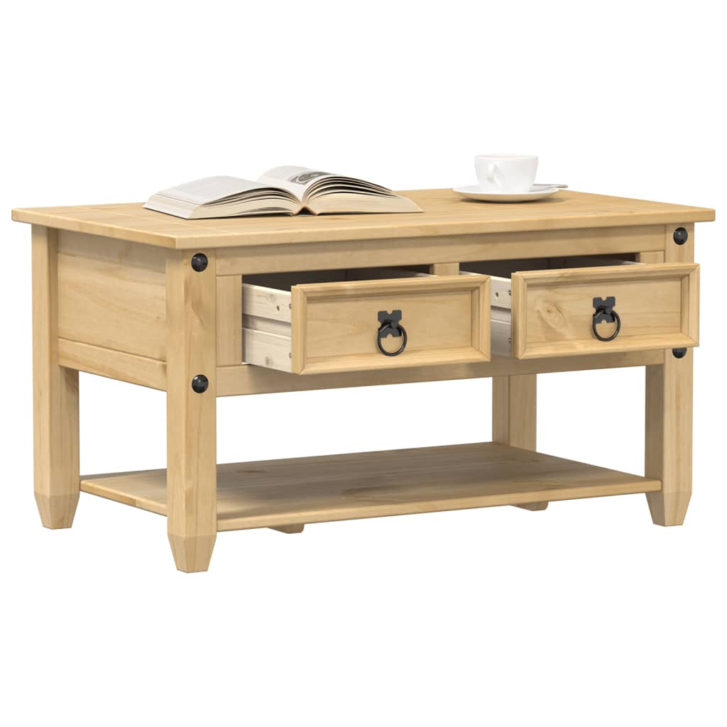 Coffee Table with Drawers "Corona" 85x50x45 cm Solid Wood Pine