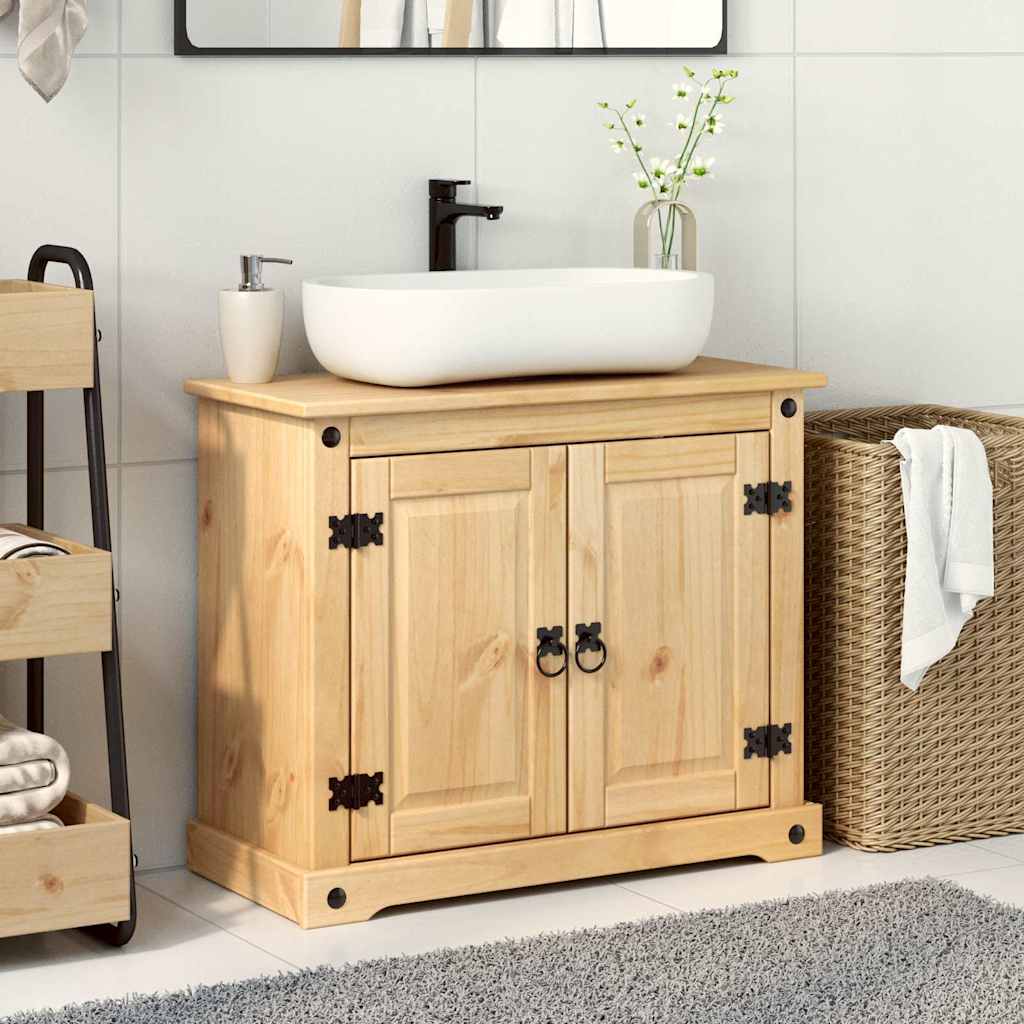 Bathroom Sink Cabinet "Corona" 73x33x60 cm Solid Wood Pine