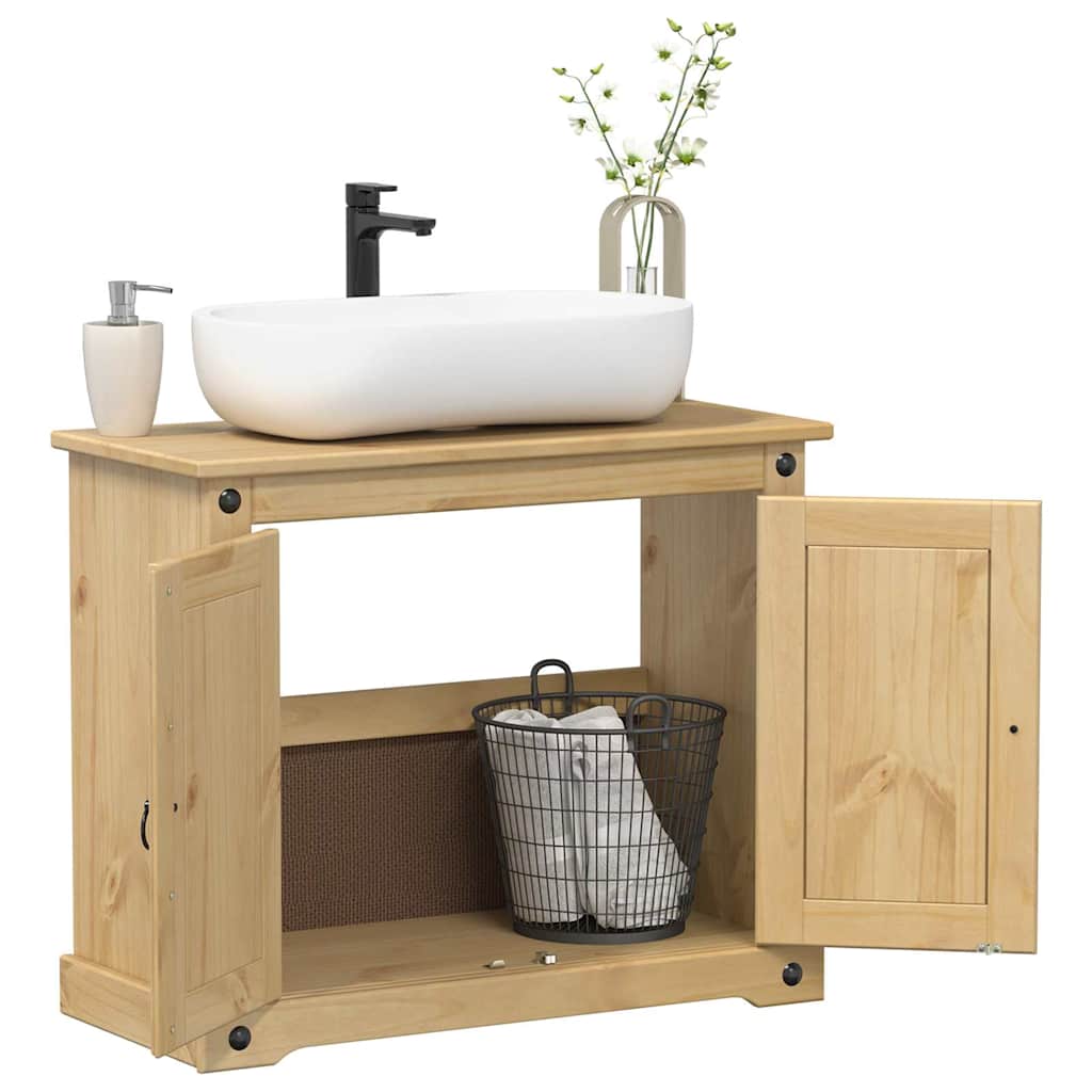 Bathroom Sink Cabinet "Corona" 73x33x60 cm Solid Wood Pine