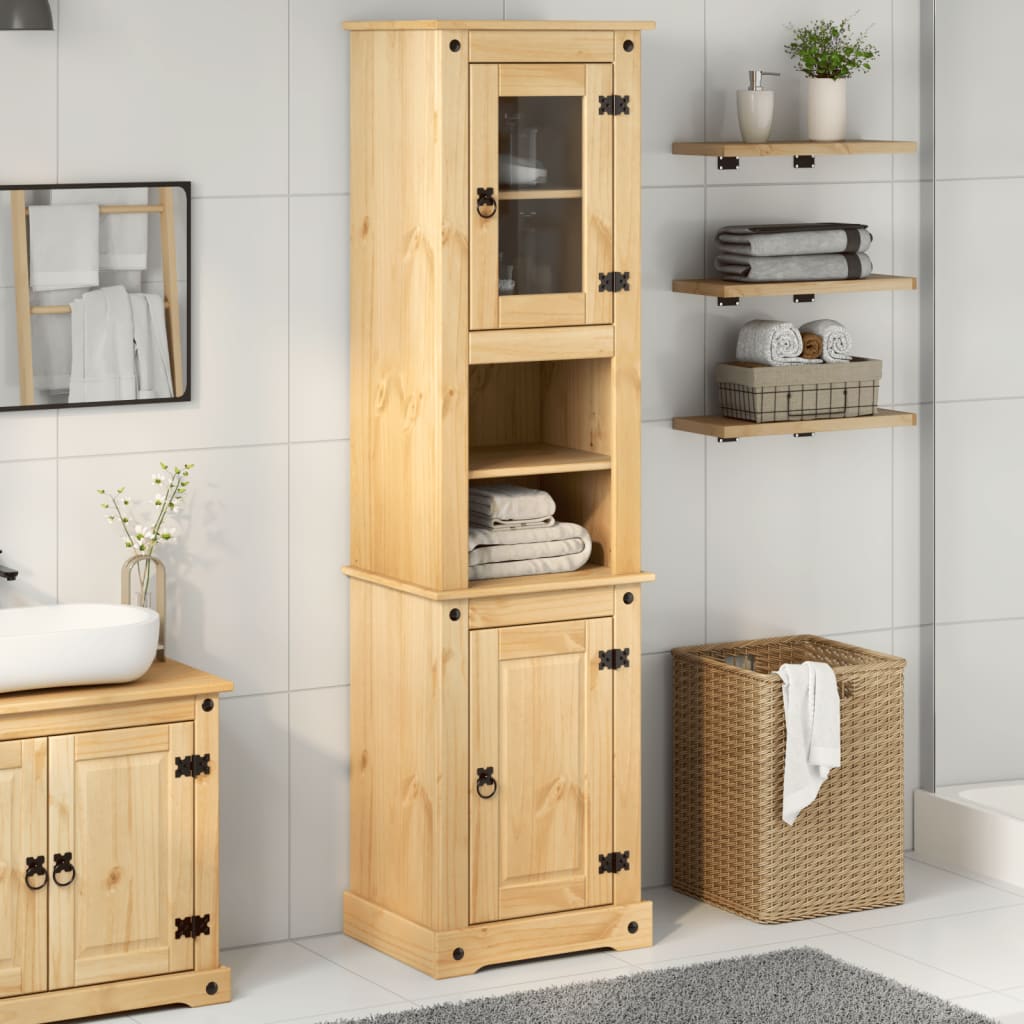 Bathroom Cabinet "Corona" 50x40x185 cm Solid Wood Pine