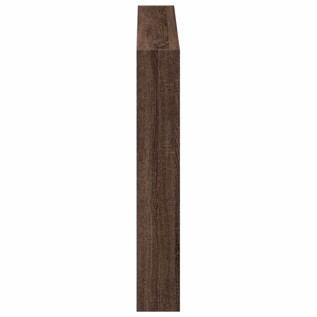 Headboard Cabinet with LED Brown Oak 120x17x102 cm