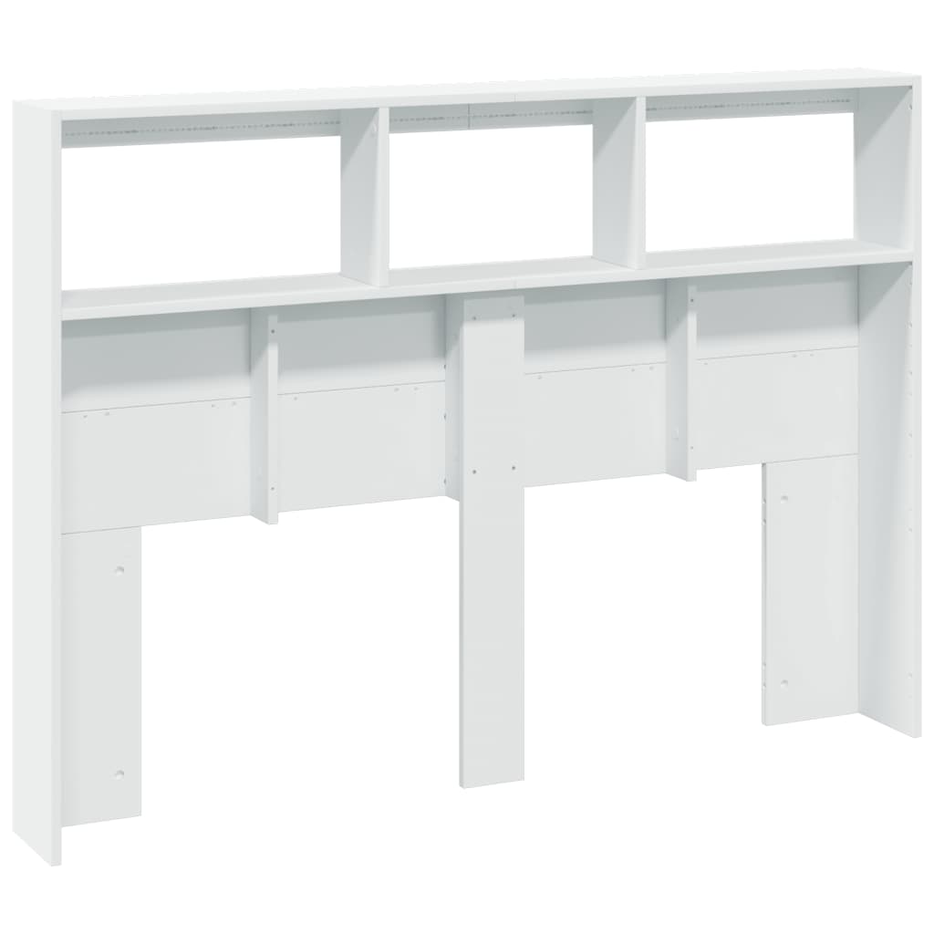 vidaXL Headboard Cabinet with LED White 140x17x102 cm