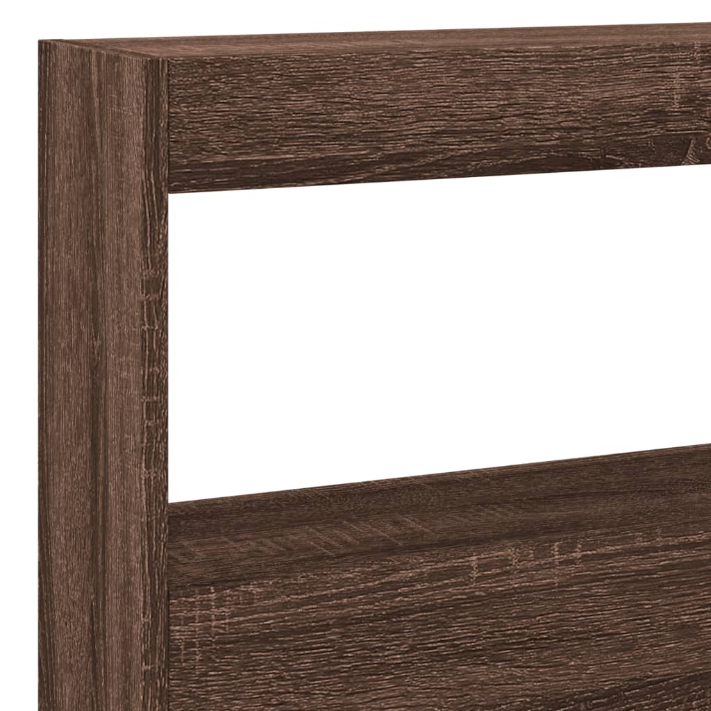 vidaXL Headboard Cabinet with LED Brown Oak 140x17x102 cm