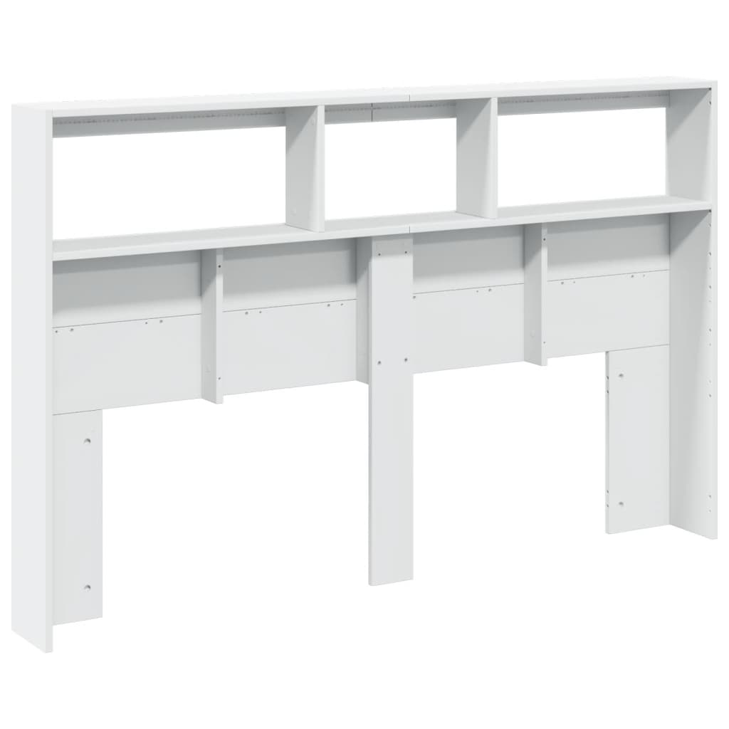 vidaXL Headboard Cabinet with LED White 160x17x102 cm