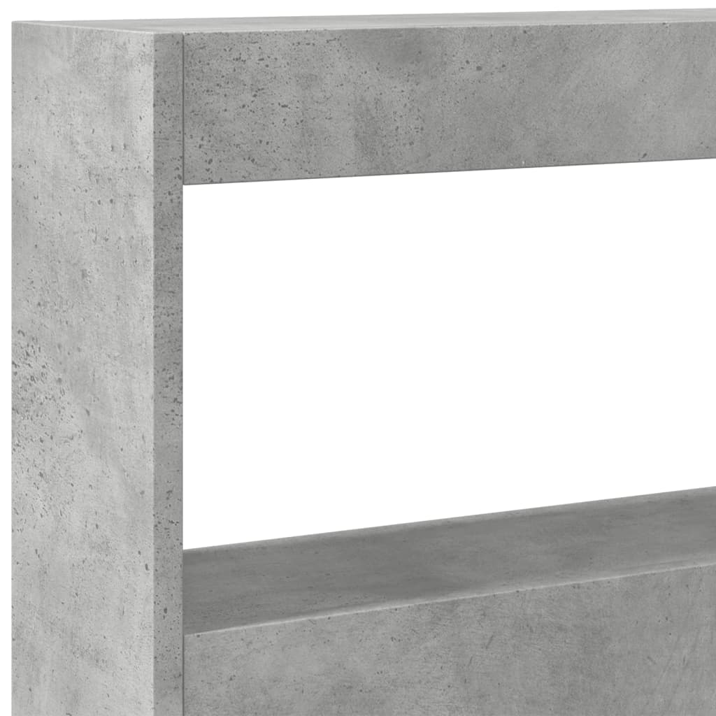 vidaXL Headboard Cabinet with LED Concrete Grey 160x17x102 cm