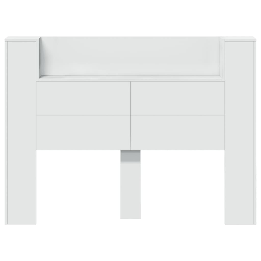 vidaXL Headboard Cabinet with LED White 140x16.5x103.5 cm