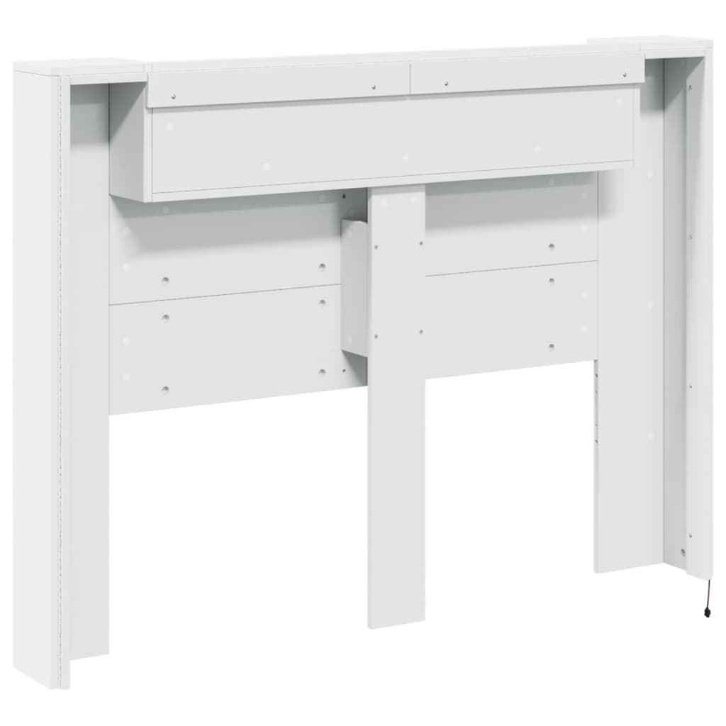 vidaXL Headboard Cabinet with LED White 140x16.5x103.5 cm