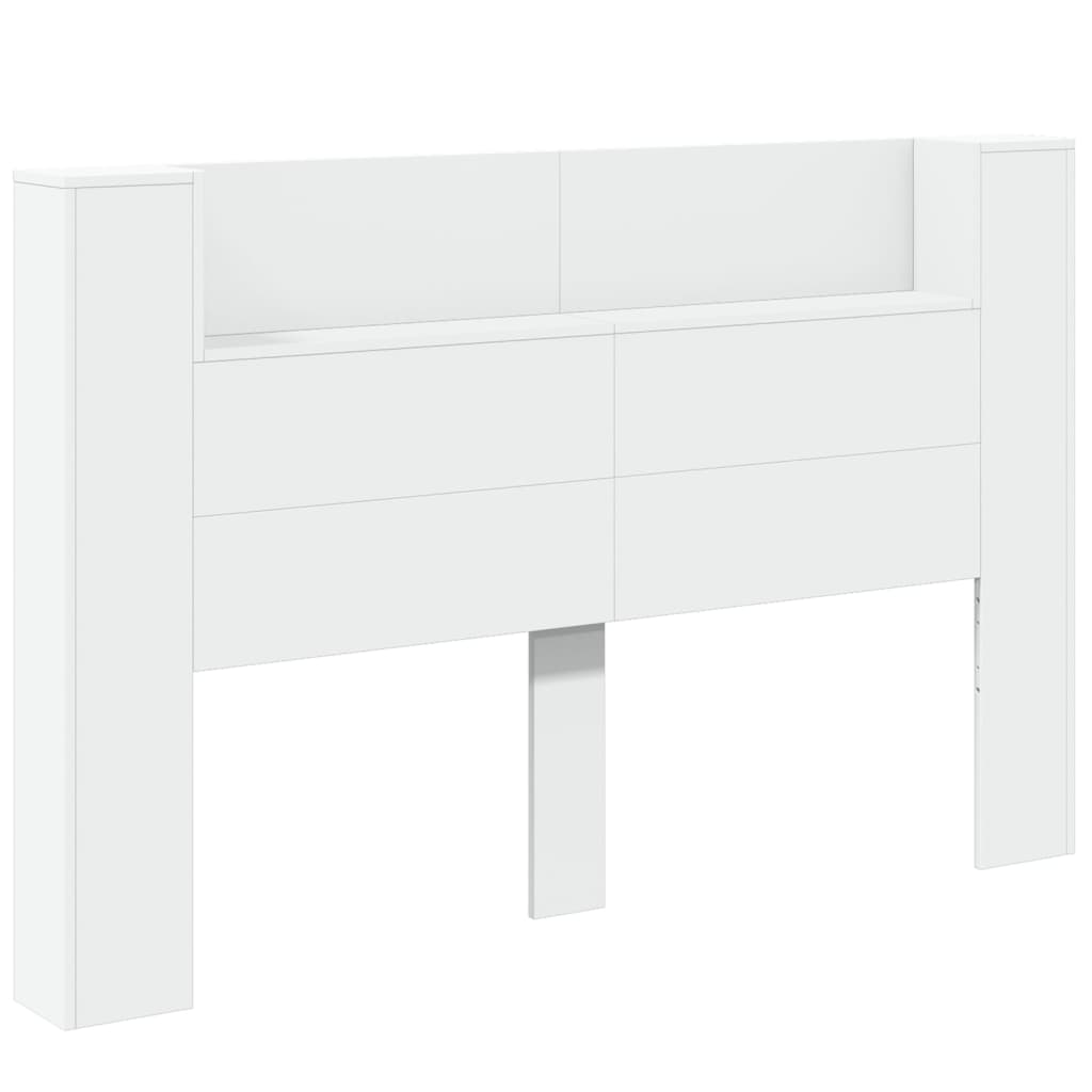 vidaXL Headboard Cabinet with LED White 160x16.5x103.5 cm