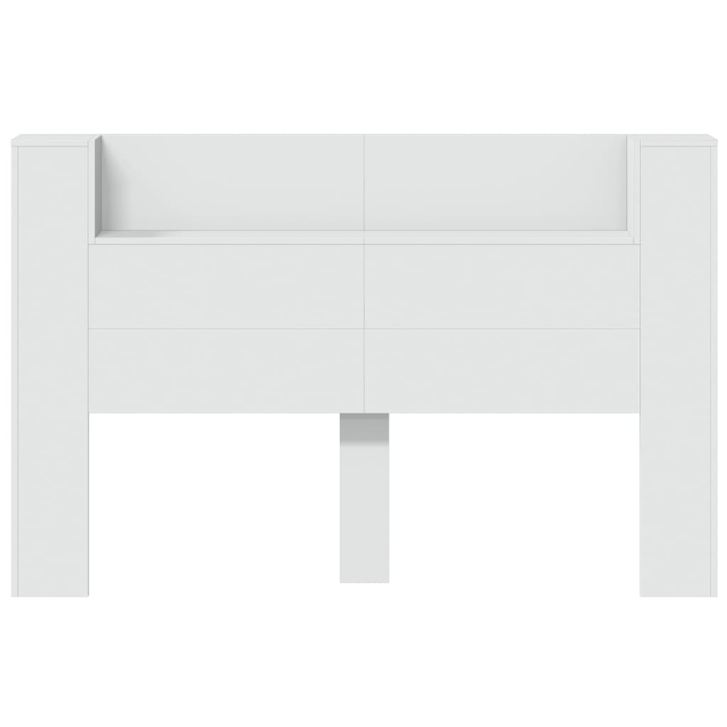 vidaXL Headboard Cabinet with LED White 160x16.5x103.5 cm