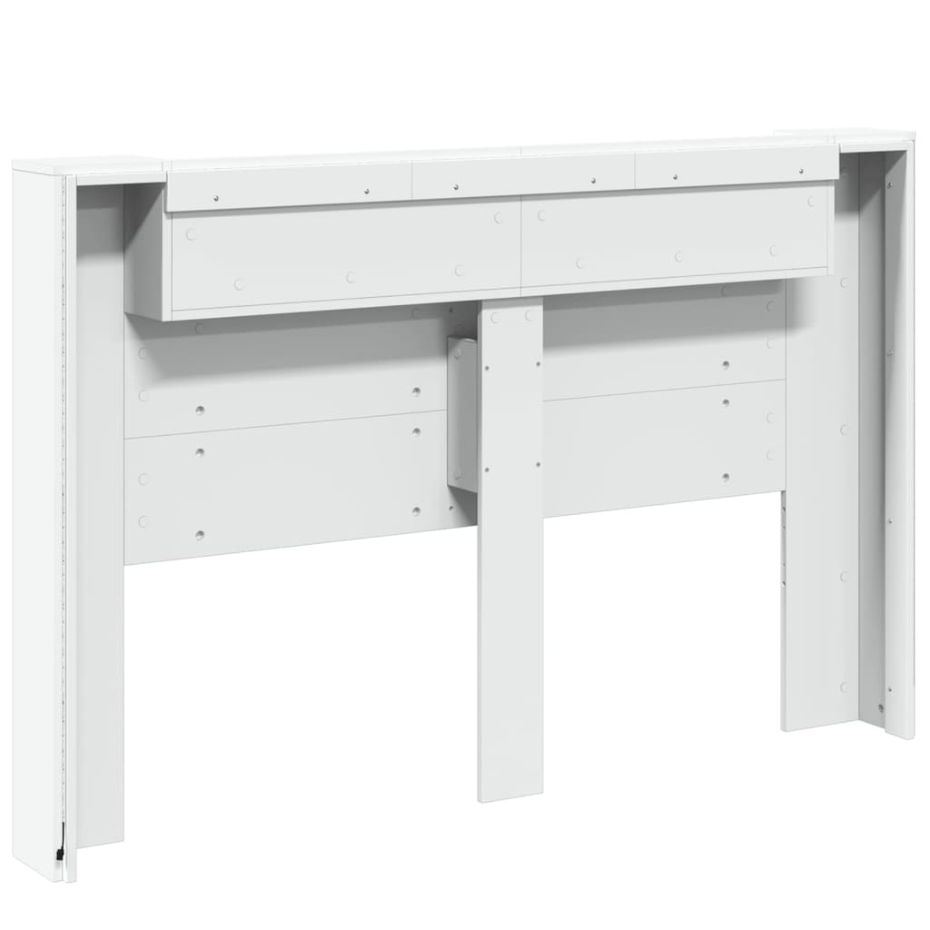 vidaXL Headboard Cabinet with LED White 160x16.5x103.5 cm