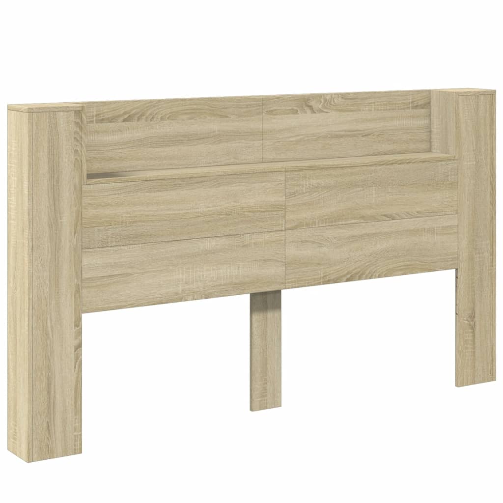 vidaXL Headboard Cabinet with LED Sonoma Oak 180x16.5x103.5 cm