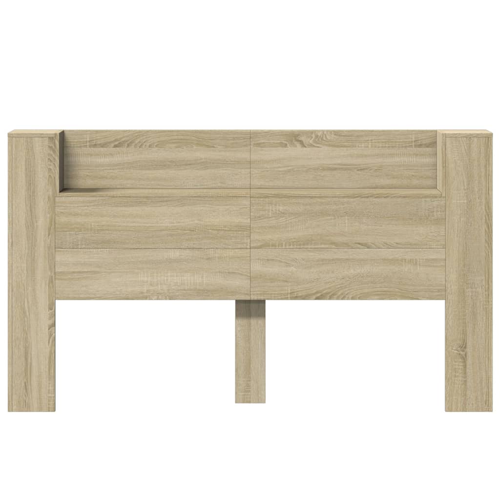 vidaXL Headboard Cabinet with LED Sonoma Oak 180x16.5x103.5 cm