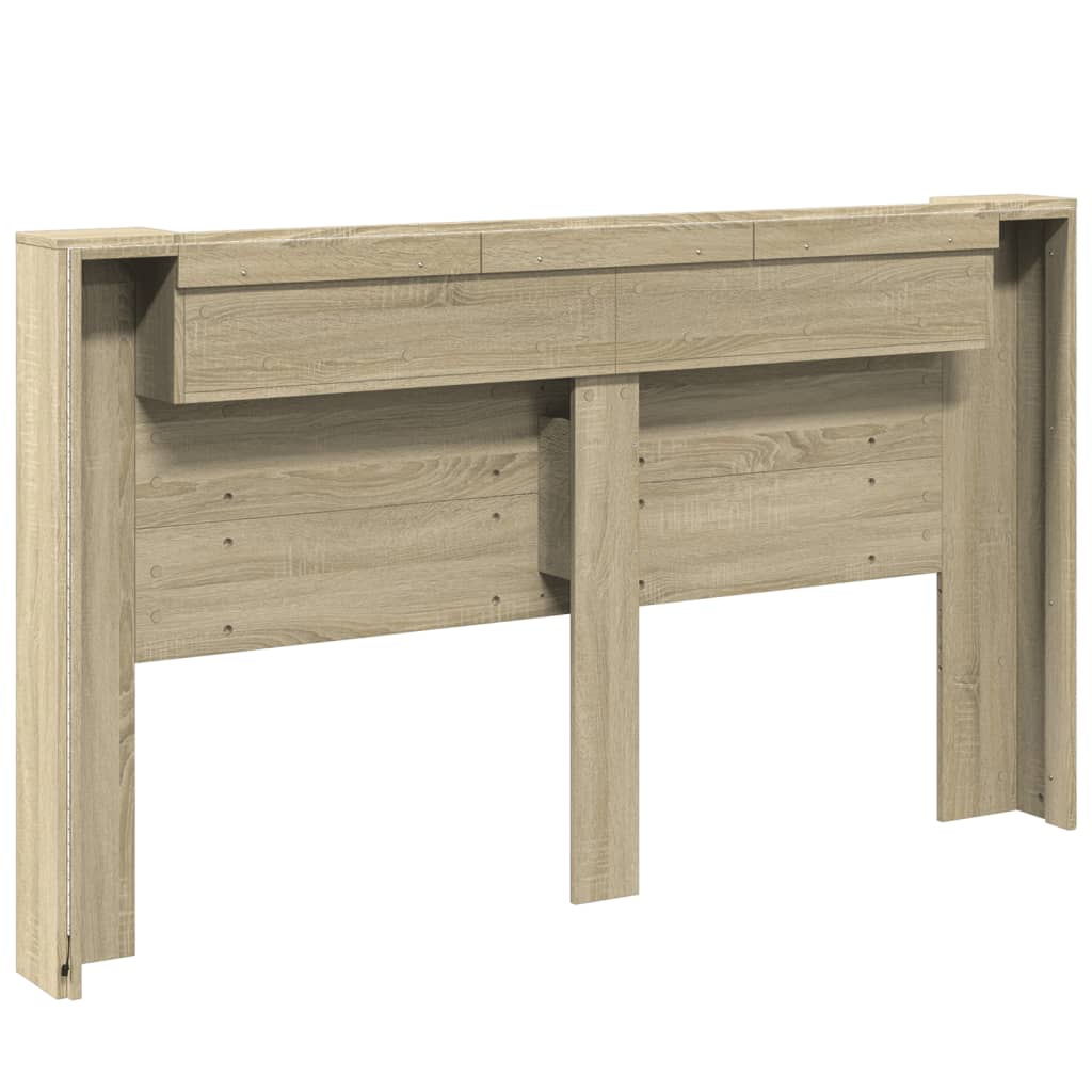 vidaXL Headboard Cabinet with LED Sonoma Oak 180x16.5x103.5 cm