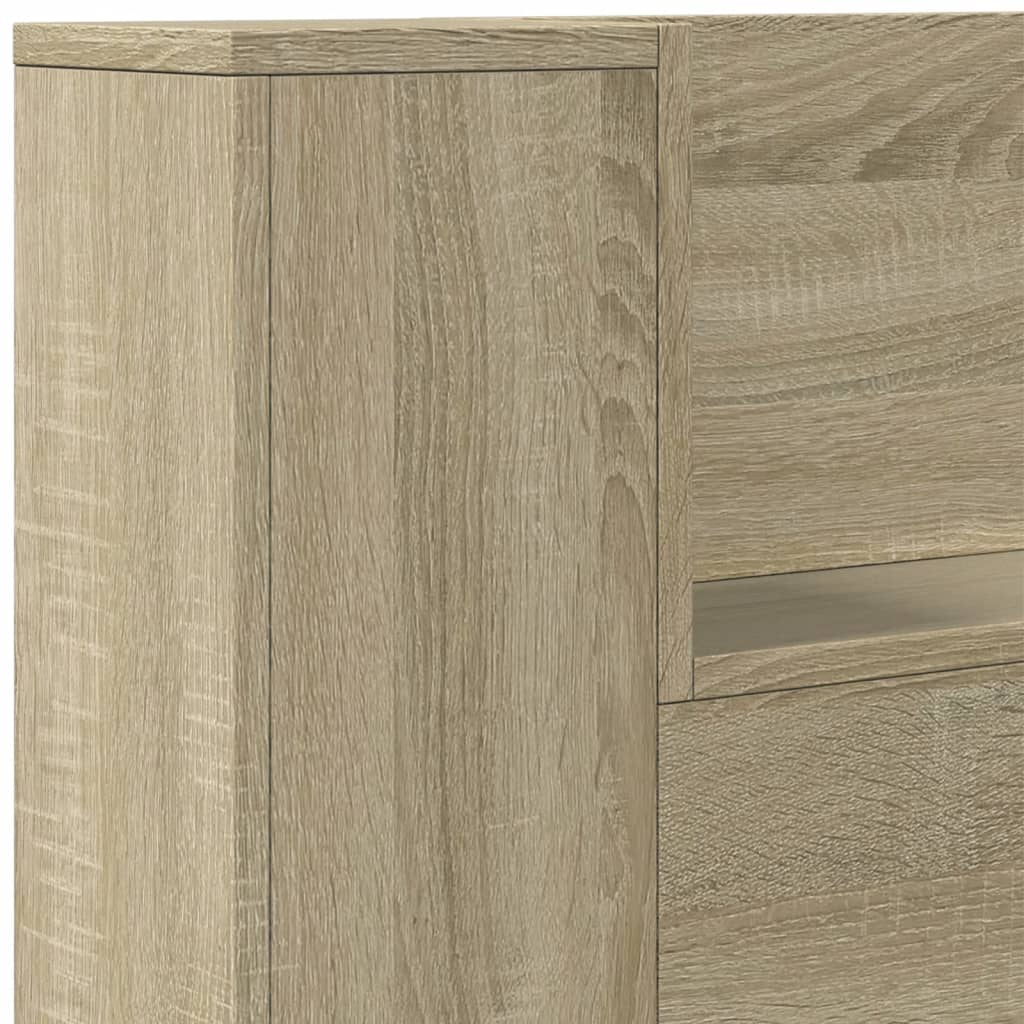 vidaXL Headboard Cabinet with LED Sonoma Oak 180x16.5x103.5 cm