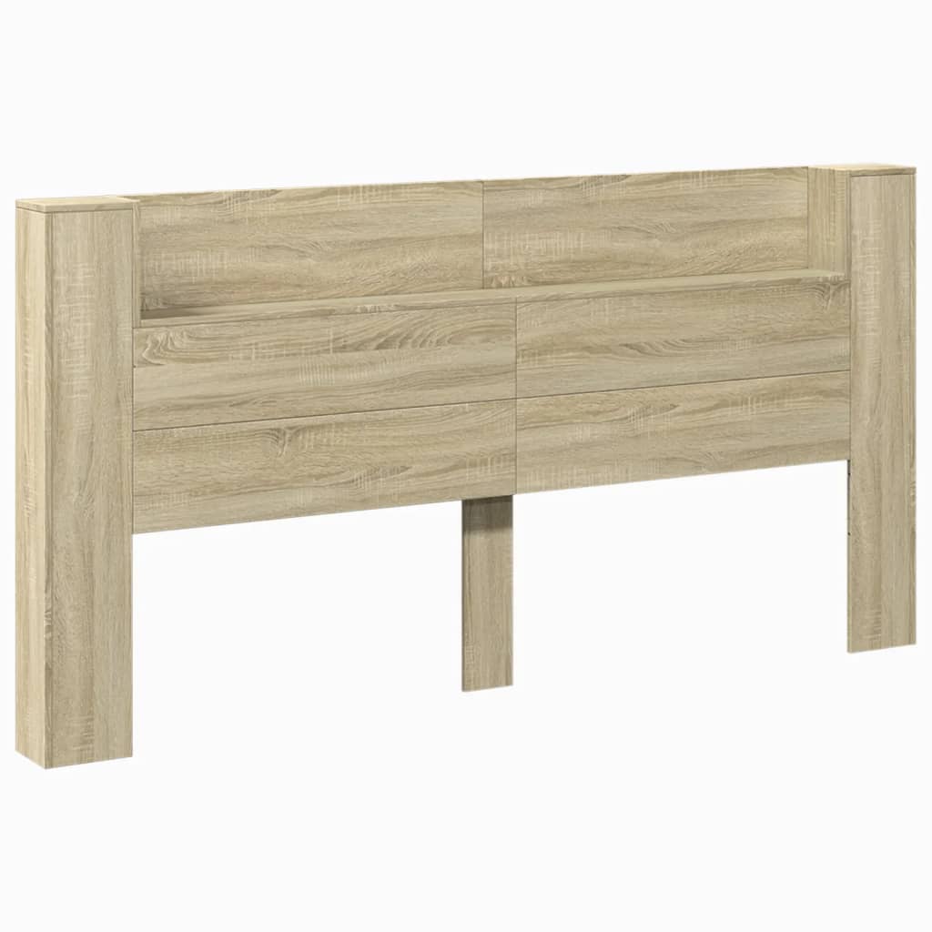 vidaXL Headboard Cabinet with LED Sonoma Oak 200x16.5x103.5 cm