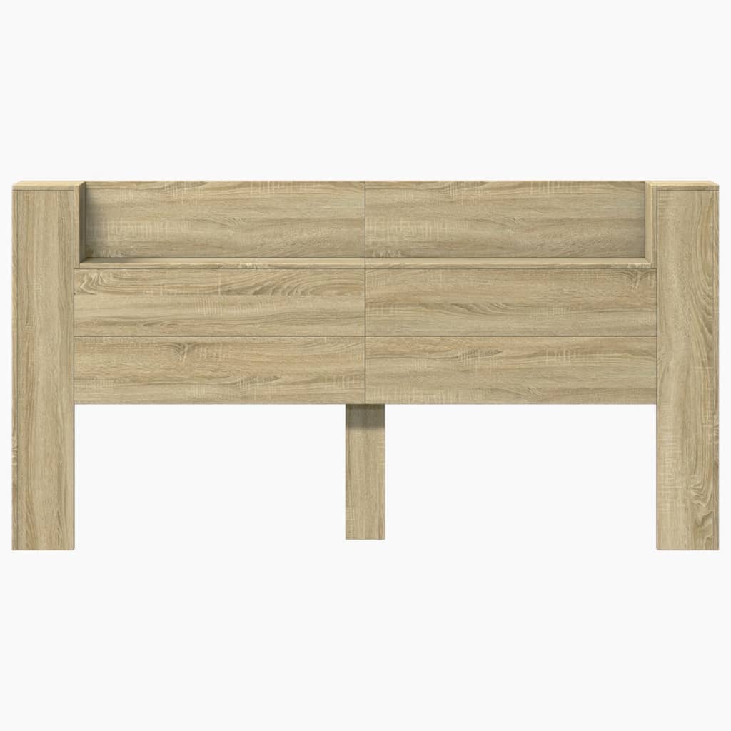 vidaXL Headboard Cabinet with LED Sonoma Oak 200x16.5x103.5 cm