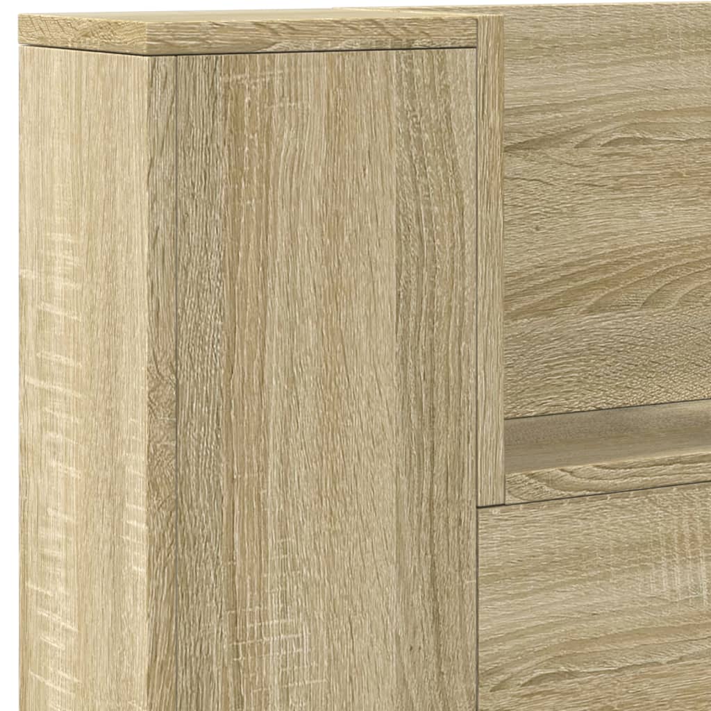 vidaXL Headboard Cabinet with LED Sonoma Oak 200x16.5x103.5 cm