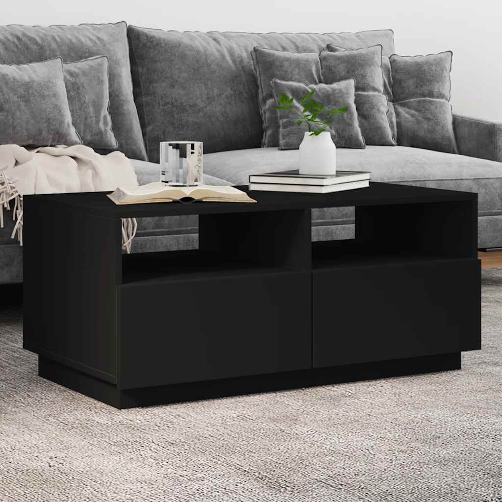 Coffee Table | Black | Engineered wood | 90 cm x 49 cm x 40 cm