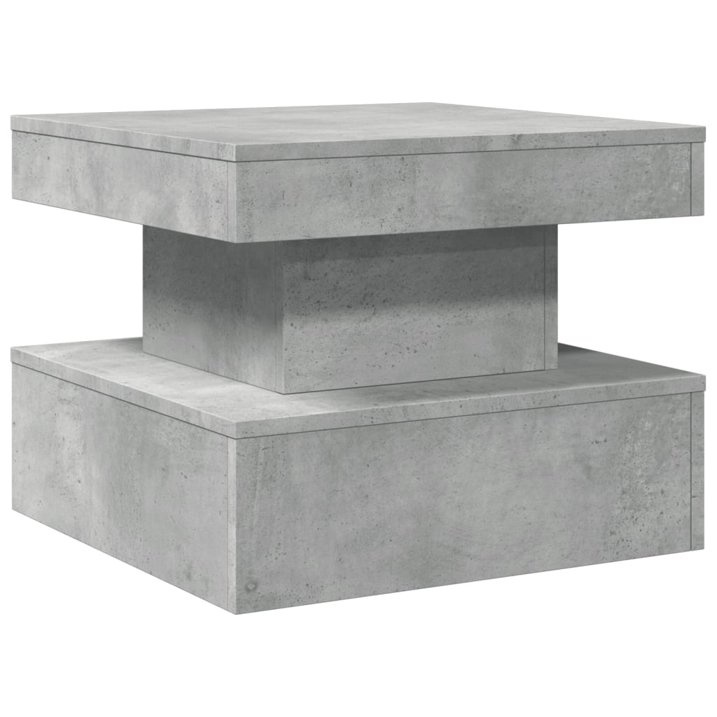 vidaXL Coffee Table with LED Lights Concrete Grey 50x50x40 cm