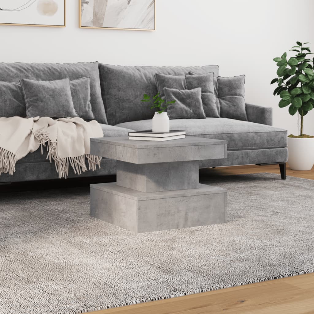 vidaXL Coffee Table with LED Lights Concrete Grey 50x50x40 cm