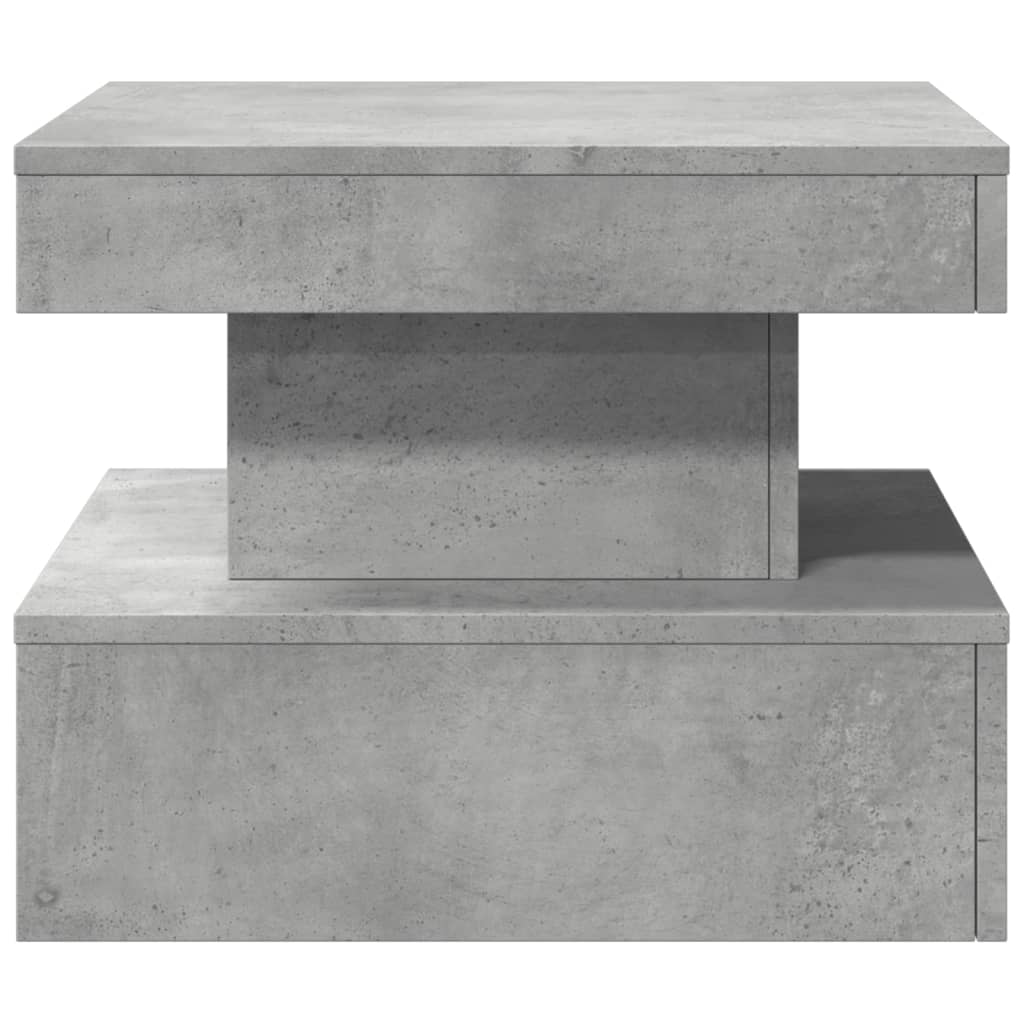 vidaXL Coffee Table with LED Lights Concrete Grey 50x50x40 cm