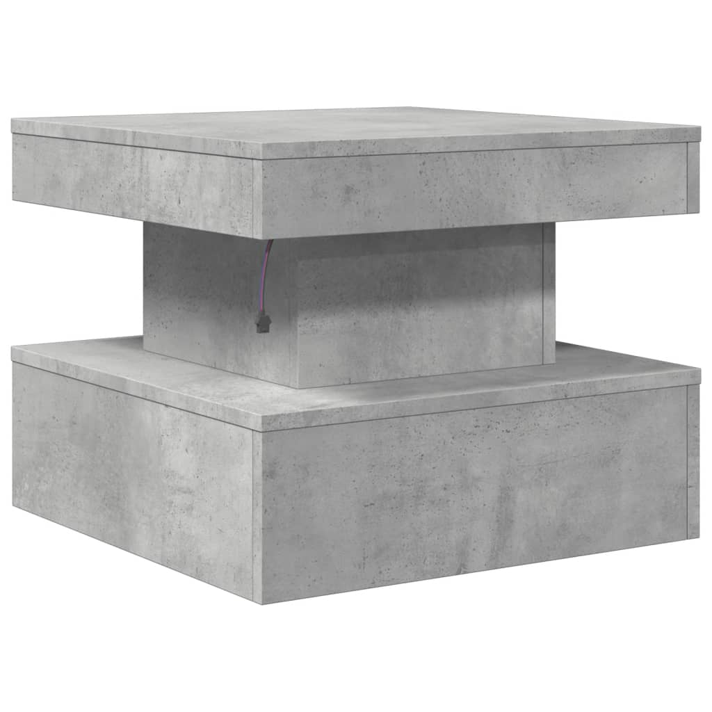 vidaXL Coffee Table with LED Lights Concrete Grey 50x50x40 cm