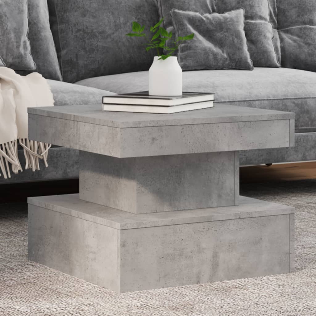 vidaXL Coffee Table with LED Lights Concrete Grey 50x50x40 cm