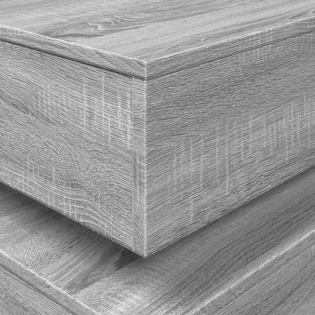 Coffee Table with LED Lights Grey Sonoma 50x50x40 cm