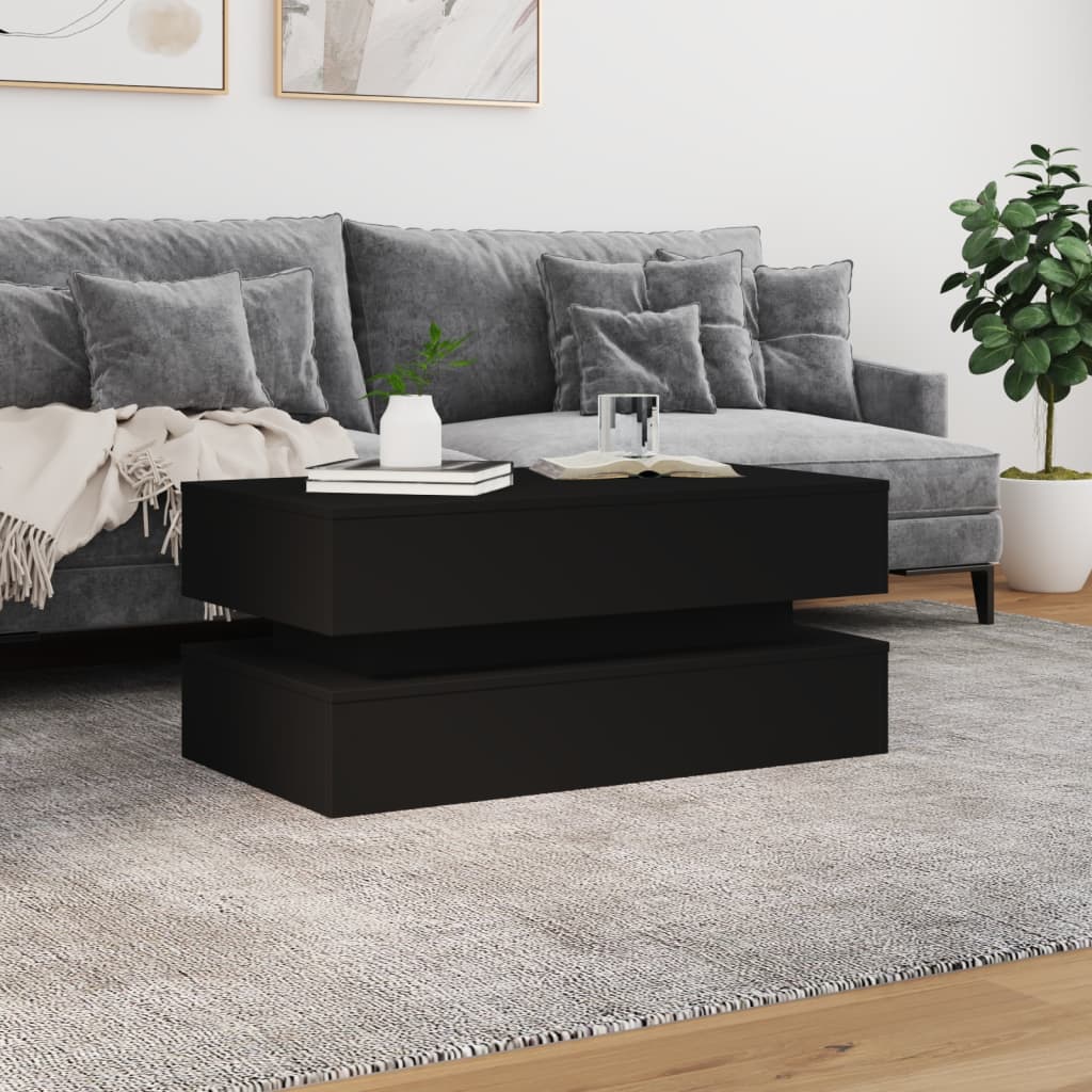 Coffee Table | Black | Engineered wood | 90x50x40 cm | Coffee Table