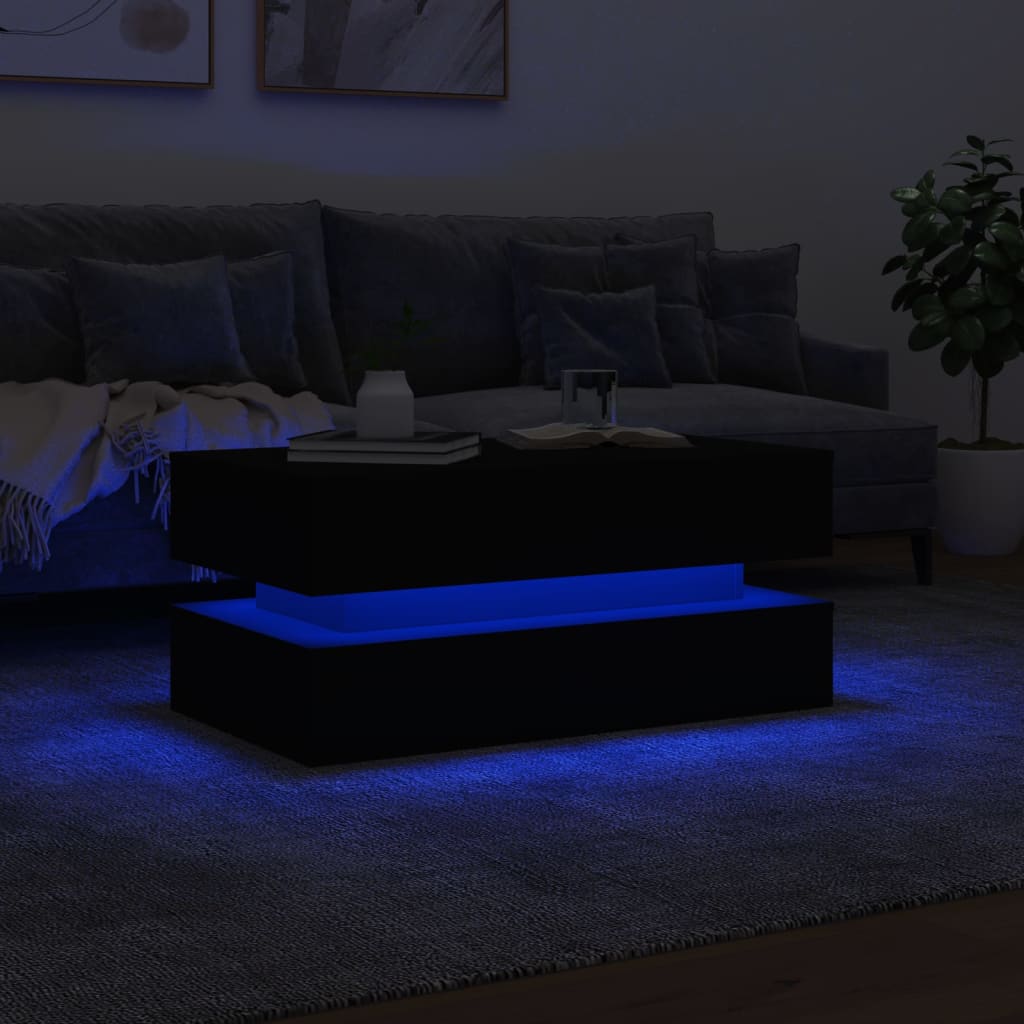 Coffee Table | Black | Engineered wood | 90x50x40 cm | Coffee Table