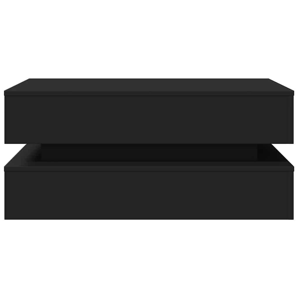 Coffee Table with LED Lights Black 90x50x40 cm