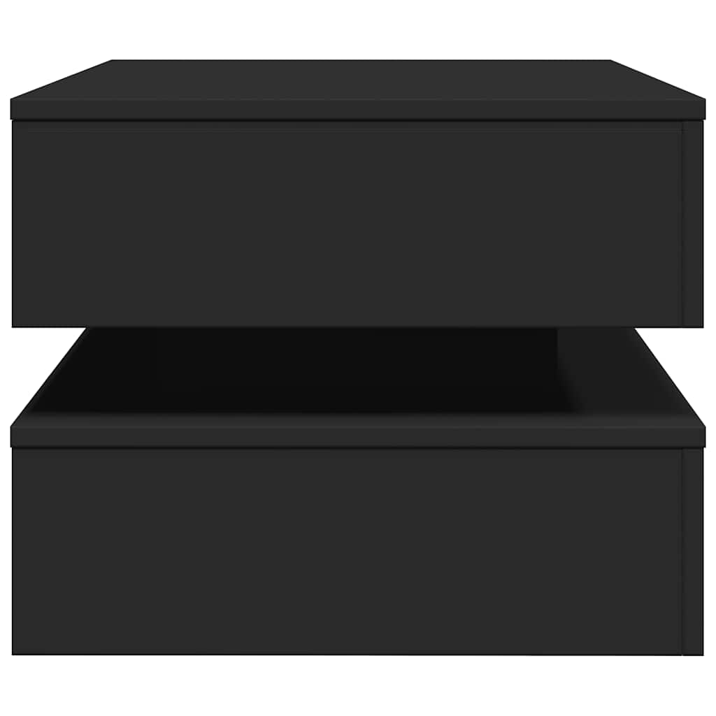 Coffee Table with LED Lights Black 90x50x40 cm