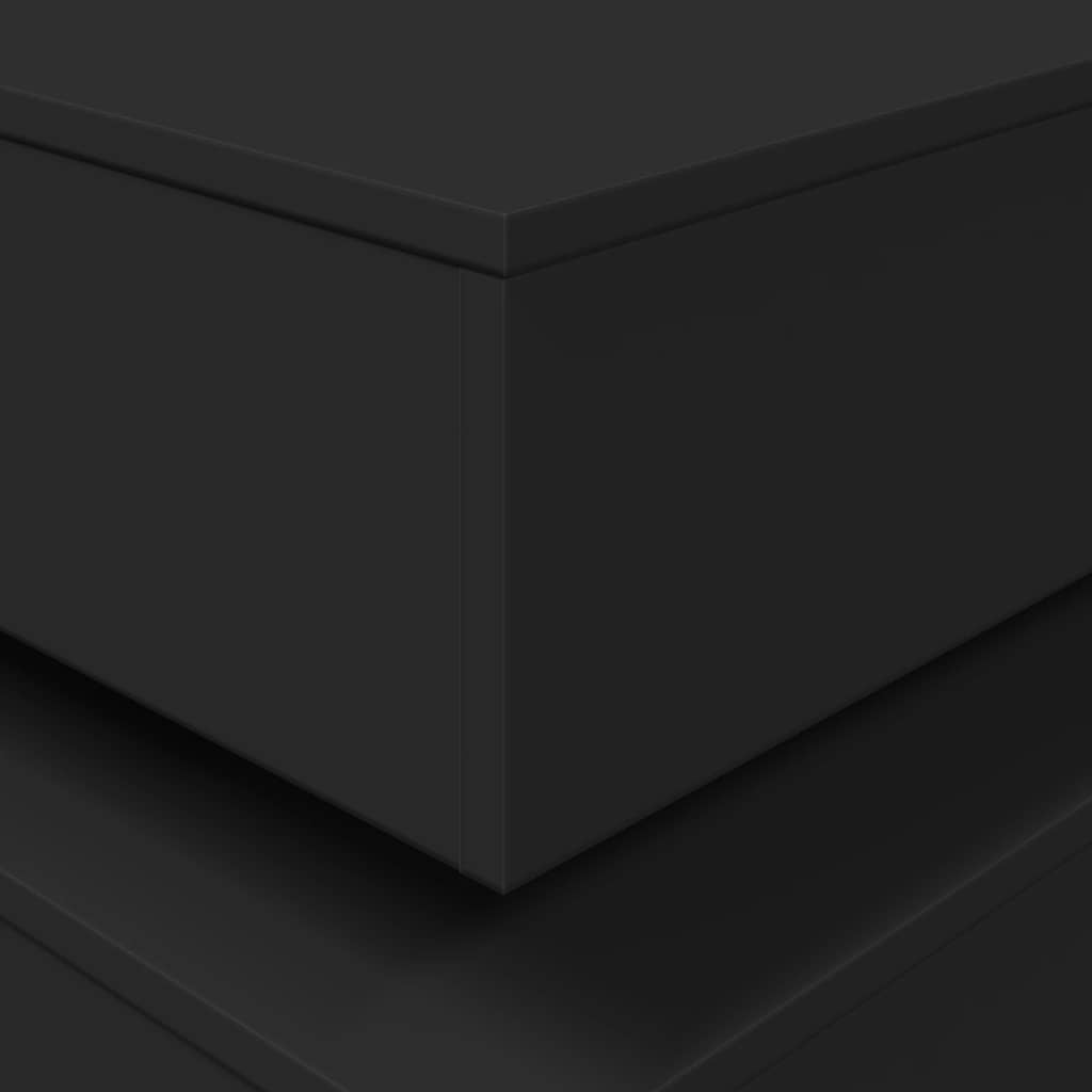 Coffee Table with LED Lights Black 90x50x40 cm