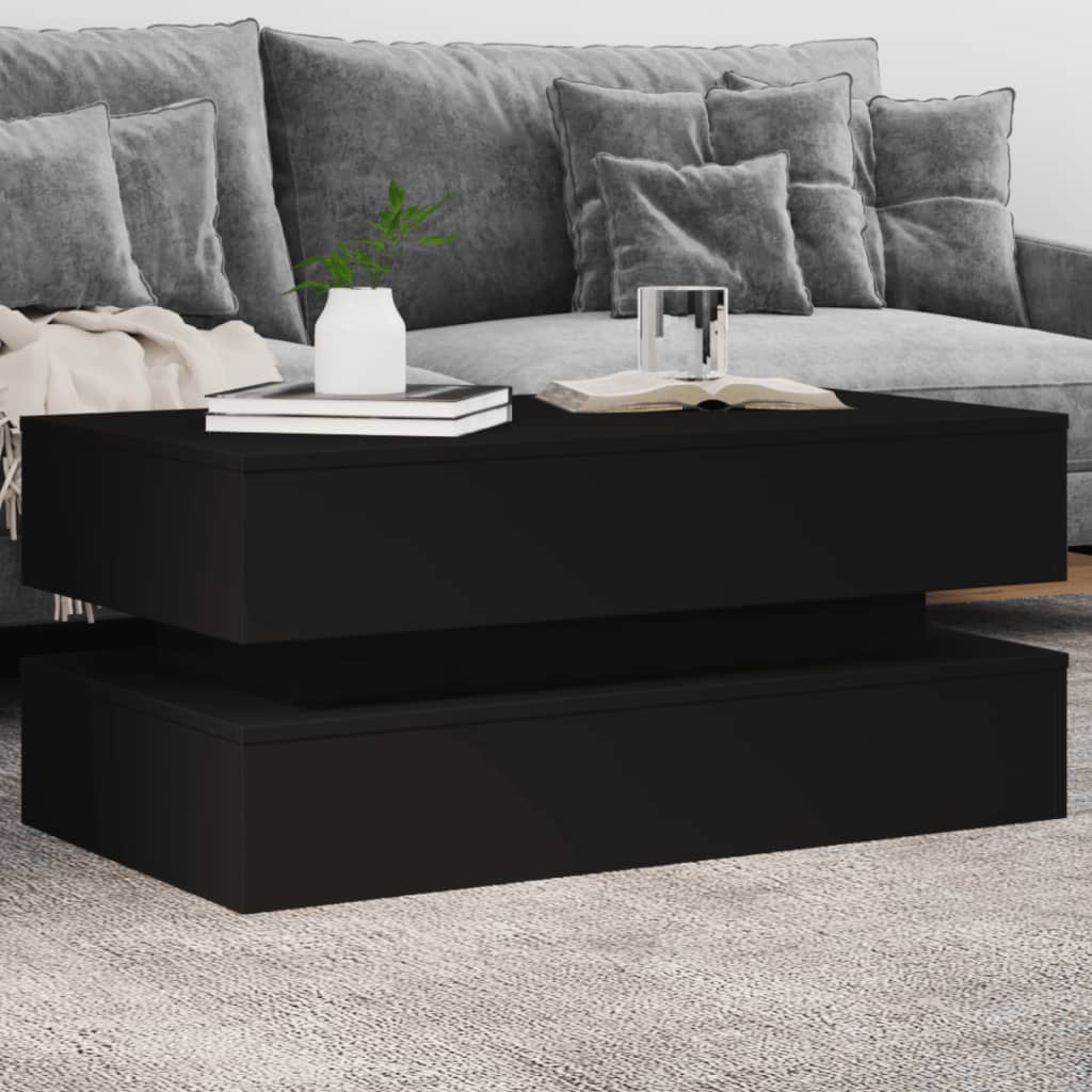Coffee Table | Black | Engineered wood | 90x50x40 cm | Coffee Table