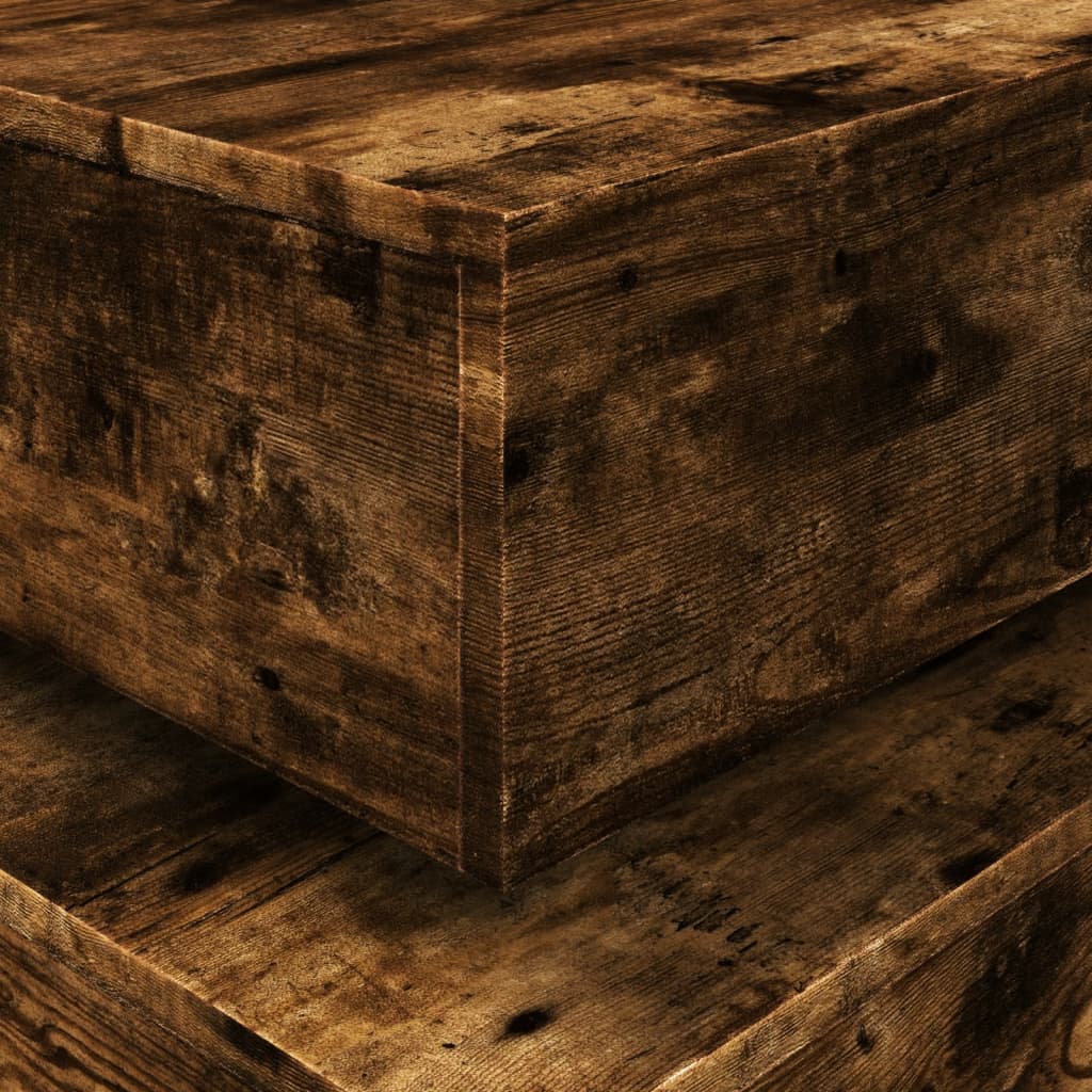 Coffee Table with LED Lights Smoked Oak 90x50x40 cm