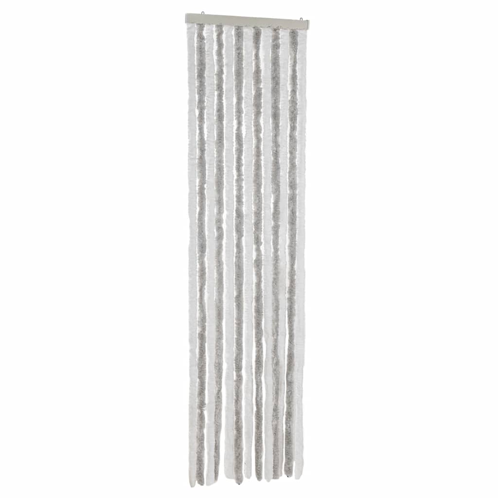 Fly Curtain Light Grey and White 56x185 cm Chenille