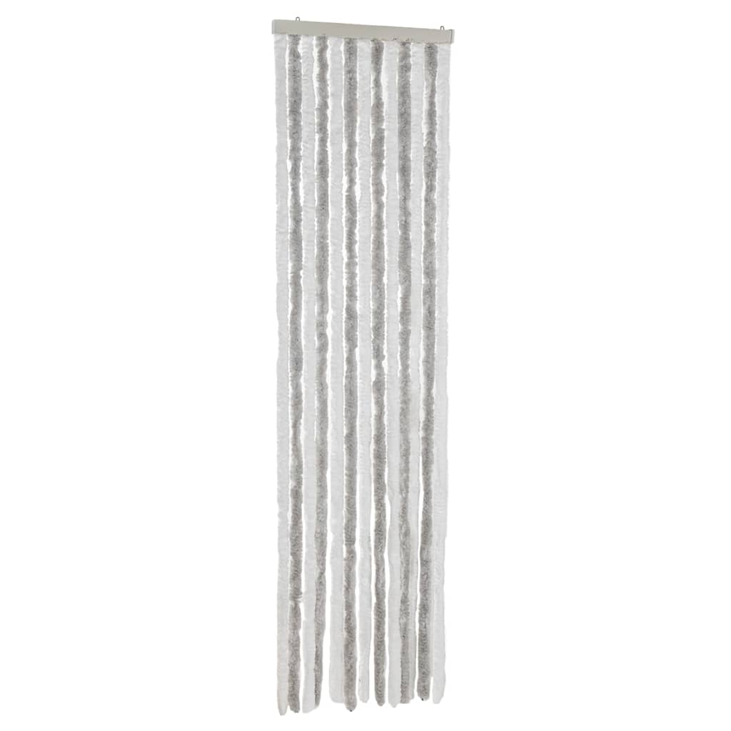 Fly Curtain Light Grey and White 56x200 cm Chenille